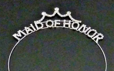 MAID OF HONOR Rhinestone Hairband Bridal Gift For Maid Of Honor Memories • $14.99