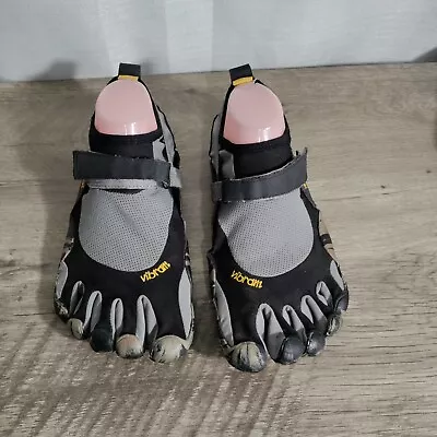 Vibram Five Fingers Barefoot Running Shoes Black Gray Marble Men's 44 EU 10.5-11 • $38