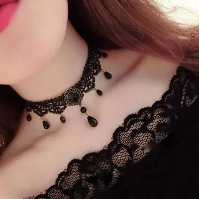 $2.60 • Buy Steampunk Women Lace Pendant Necklace Ladies Gothic Jewelry Vampire Choker Gifts