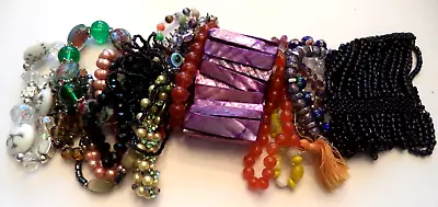 Stunning Vintage Estate Glass Stone Pearl Mop Stretch Bracelet Lot!!! 1567l • $0.99