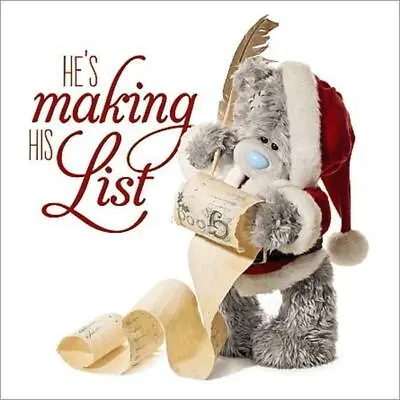 £3.60 • Buy 3D Holographic Santas List Me To You Bear Christmas Card - Xmas, Gift, New