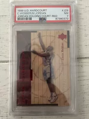 Michael Jordan Chris Webber 1998 Ud Hardcourt J29 Holding Court Red /2300 Psa 7 • $24.99