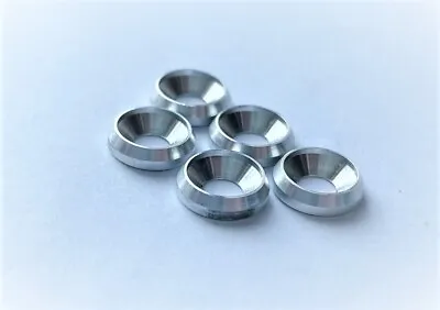 PrecisionGeek Aluminium Countersunk Cup Washers M4 10mm Dia CNC Solid Metal 5x • £6.80