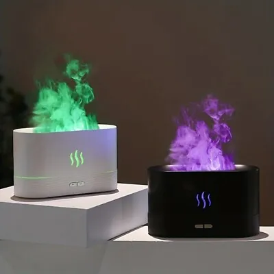 3D Flame Mist Humidifier Portable LED 8-Color Aroma Essential Oil Diffuser • $19.99