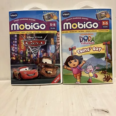 Vtech MobiGo Games Lot Of 2 Cars And Dora Electronic Children’s Games • $5