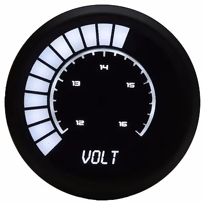 2 1/16  Universal Analog Volt Meter Gauge White LEDs Black Bezel Made In The USA • $55.57