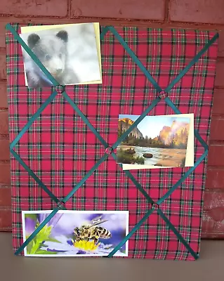 Red/Green Plaid Photo Bulletin/Memory Board For Pictures Cards Keepsakes 21x18  • $17.99