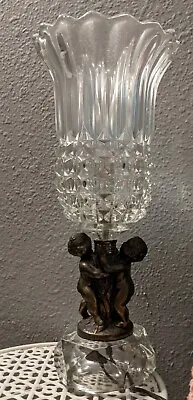 $80.99 • Buy Vintage L&L Cherub Table Lamp Crystal Baby Angel Antique