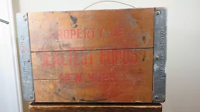 1959 Brooklyn New YORK SEALTEST MILK CRATE RED LETTERING METAL BANDS • $99.66