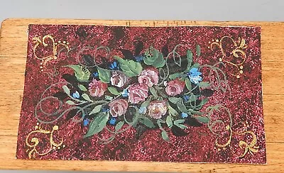 Vintage Hand Painted Floor Cloth Rug Pam Mercer Artisan Dollhouse Miniature 1:12 • $19.99