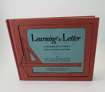 Vtg Learning To Letter Paul Carlyle Guy Oring Book 1939 HC • $38.99