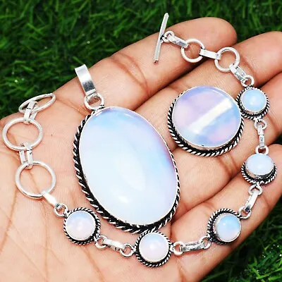 Wholesale Opalite 925 Sterling Silver Plated Handmade 3pcs Jewelry Sets • $9.49