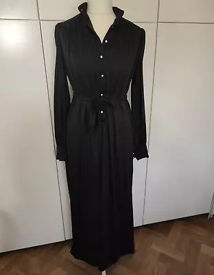 Vintage 60s MARY QUANT GINGER GROUP Black Long Dress Size 10-12 • £159