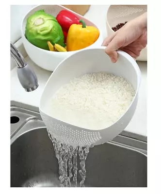 £3.59 • Buy Filter Strainer Drainer Colander Rice Washing Drain Filter Basket Rice Sieve