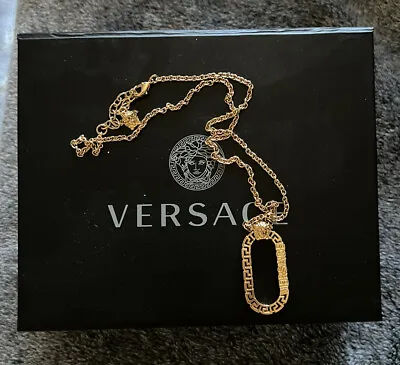 Brand New 100% Authentic Greca Versace Gold Chain Necklace Medusa In Box • $299.99