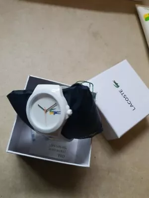 Lacoste Neocroc Men's White Silicone Strap Watch Original Packing New Design • £58.58