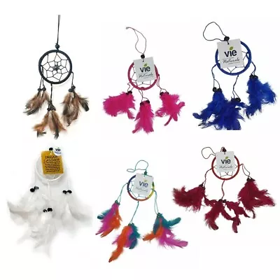 Vie Naturals Handmade Dream Catcher Feather & Beads Ring For Home & Car Décor • £2.99