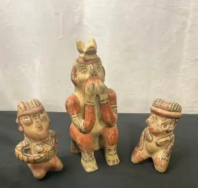 PRE COLUMBIAN ART MAYAN Pottery South American Statue Vessels • $500