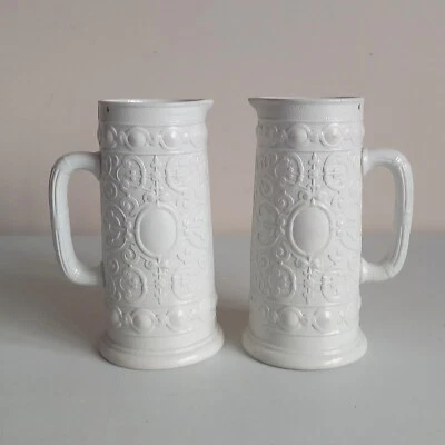 £15 • Buy Pair Of Victorian Relief Moulded Jugs With Diamond Marks 1850s