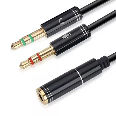 3.5mm 4 Pin Female To 2x3.5mm 3 Pin Male Headphone Converter Head Audio Split... • $16.75