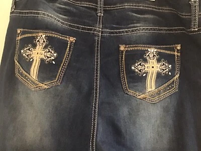 $24 • Buy Hydraulic Jeans Womens Size 18W Lola Embroidered Embellished Curvy Stretch Denim