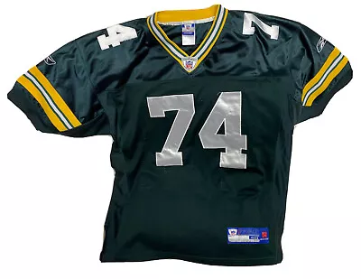 VTG Aaron Kampman #74 Green Bay Packets Reebok Size 48 NFL Football Jersey • $59.99