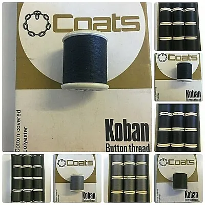 Coats Koban Polyester Button Sewing Strong Thread  • £2.99