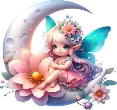 Birth Flower Fairy Wall Art Bedroom Colourful Nursery Decor Vinyl Sticker Decal • £3.99