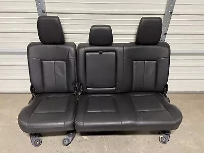 1999-2016 FORD F250 F350 SUPER DUTY REAR SEAT BLACK LEATHER 60/40 • $649.99