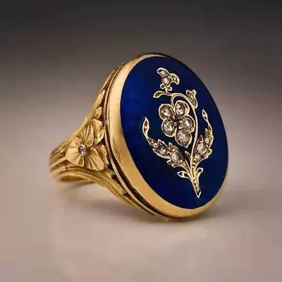 Antique Victorian Enamel Rings Art Nouveau Royal Style Gold Ring Wedding Jewelry • $1.65