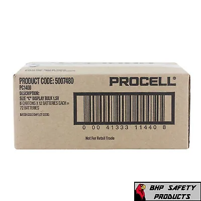 Duracell Procell Professional Alkaline C-cell Batteries 72 Pack (72 Batteries) • $79.95