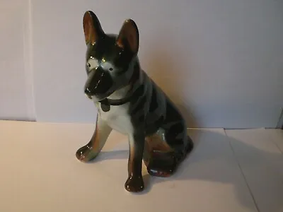 $14.99 • Buy Vintage 1950's Large Porcelain Black German Shepherd Dog Figurine 