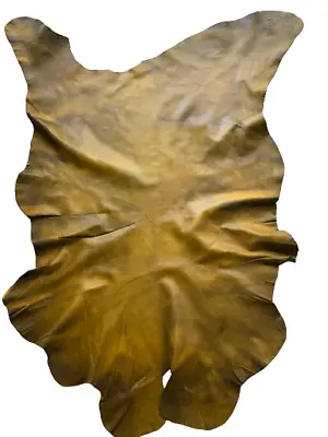 Premium Crazy Horse Veg Tan Nappa Sheepskin Soft Leather High-Quality - Yellow • £32.95