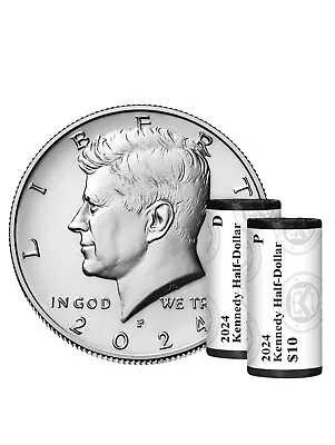 2024 P+D KENNEDY HALF DOLLAR US MINT WRAPPED 2~ROLL Set Presale • $45