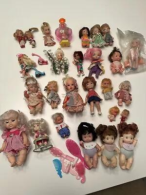 VINTAGE 1960s Mattel LITTLE KIDDLES Uneeda PEE WEEs And More Lot Of 27 Dolls • $28.67
