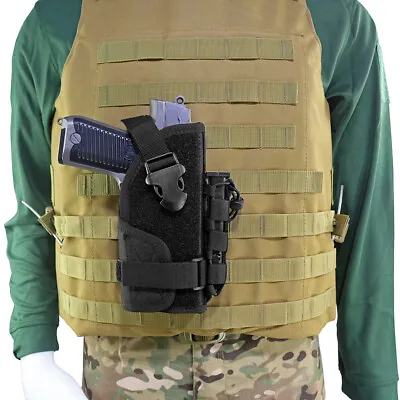 Tactical Molle Gun Holster With Mag Pouch For Pistol With Laser Light Attachment • $16.99