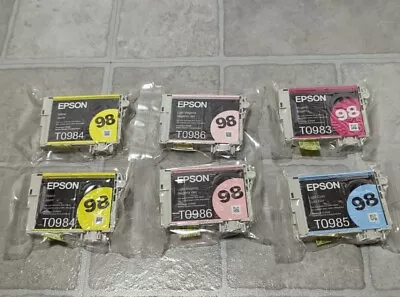 Genuine EPSON 98 SEALED T0983 T0984 T0985 T0986 Lot Of 6 • $34.99