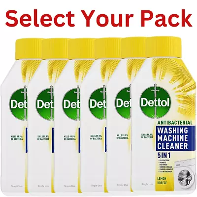 Dettol Antibacterial Washing Machine Cleaner  Removes Limescale Lemon 250ml • £4.95