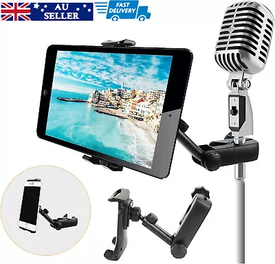 Universal Microphone Mic Stand Clamp Mount Holder For IPad Android Tablet PC • $42.08
