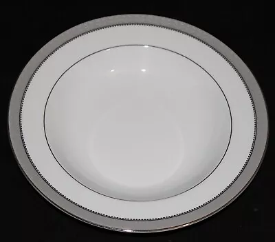 Mikasa Fine China Rimmed Soup Bowl 8 1/2  Platinum Crown Pattern L3428 • $3.99