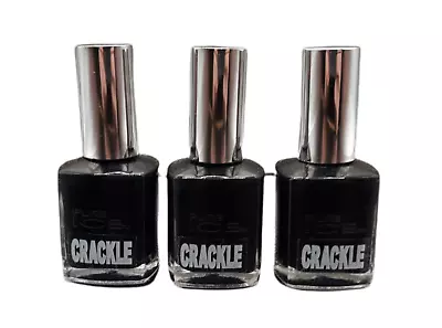 Bari Cosmetics Nail Polish Crackle Pure Ice Strobe Light Black (3 Bottles)567C • $8.99