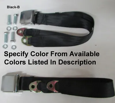 Retro Vintage 2 Point Lap Seat Belts (2) With Mounting Kit  -Specify Color- 74  • $65.75