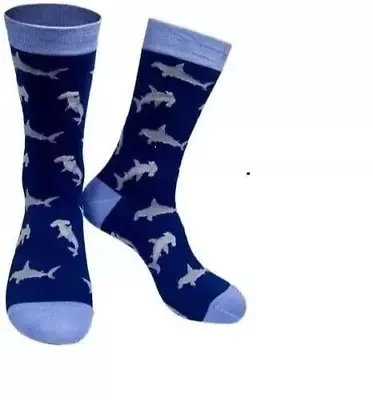 Bamboo Blend Socks  Mens Hammer Head Shark Size 7 To 11 Great Gift Price £4.99 • $5.60