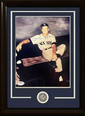 Mickey Mantle Signed 8x10 Framed Photo Yankees Autograph PSA LOA HoF 1956 • $629.99