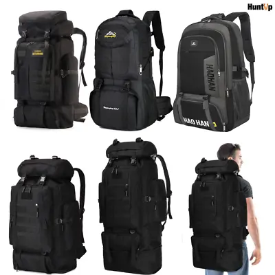 60L 70L 80L 100L Tactical Backpack Waterproof Travel Camping Hiking Rucksack Bag • £14.99