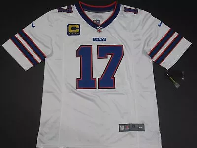 $69.99 • Buy NWT Josh Allen #17 Buffalo Bills 4 Star GOLD Captain Patch 2023-24 Jersey White