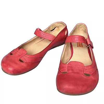 Miz Mooz Dallas Mary Jane Women’s Size 8.5 Flats Leather Round Toe Red Casual • $45