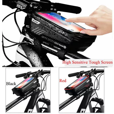 MTB Bicycle Cycling Bike Front Top Tube Frame Bag Phone Holder Case Waterproof • $11.95