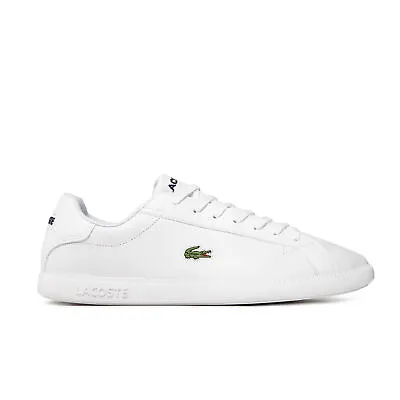 £64.99 • Buy Lacoste Graduate BL 1 SMA Lace-Up White Smooth Leather Mens Trainers 37SMA0053