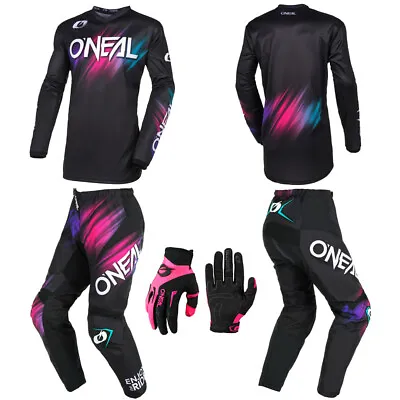 ONeal Element Women Pink Jersey Pants Gloves Motocross Riding Dirt Bike Gear Set • $120